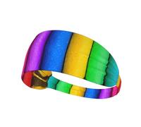 Colored Crayons Elastic Sports Headband Printed Sports Headband Suitable for Running Fitness Tennis Yoga
