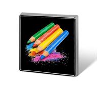 Colored Crayons Printed Square Badge Brooch Pins Button Pin Lapel Tie Decoration for Men Women Backpack