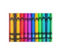 Colored Crayons Table mat Set of 6, 12x18 inches, Heat-Resistant to Protect tabletops for Home, banquets, and Festivals