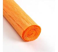 Colored Crepe Paper Roll Origami Crinkled Crepe Paper Roll Wedding Party Decoration Flower Packing Thickened Wrapping Paper(Orange)