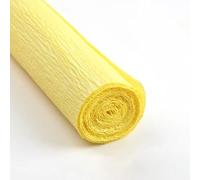Colored Crepe Paper Roll Origami Crinkled Crepe Paper Roll Wedding Party Decoration Flower Packing Thickened Wrapping Paper(Yellow)