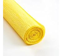 Colored Crepe Paper Roll Origami Crinkled Crepe Paper Roll Wedding Party Decoration Flower Packing Thickened Wrapping Paper(Lemon-yellow)