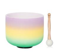 Colored Crystal Chakra Bowl, 99.99% Natural Frosted Singing Bowl Music Bowl, Ideal for Yoga Relax Meditation & Sound Healing (Size : 12Inch C Note)