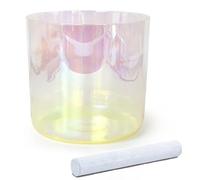 Colored Crystal Singing Bowl for Yoga Meditation & Sound Bath, Quartz Chakra Sound Bowl with Suede Mallet & O-ring(440Hz,6 inch F Note)