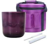 Colored Crystal Singing Bowl with Carrying Case for Chakra Balancing Sound Healing Meditaion,440Hz-6.5inch D4