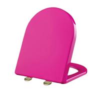 Colored D Shape Toilet Seat Soft Close Adjustable Hinge Quick Release Top Fixed Lid Bathroom Essential Black-Purple Toilet Seat Cover for Modern Toilets