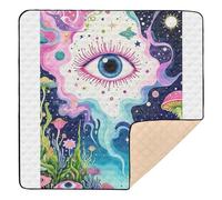 Colored Demon Eyes Large Stylish Baby Activity Play Mat for Indoor Outdoor Washable Baby Crawling Mat for Baby Kids Toddlers Infants, 50'' x 50''
