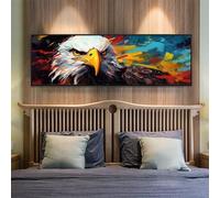 Colored Diamond Art Kits for Adults, 11.8x27.5 Inch/30x70 cm Large Dimond Picture Art for Wall Decor, Eagle Diamond Painting Kit for Kids/Beginners, DIY 5D Diamond Painting Cross Stitch for Home Decor