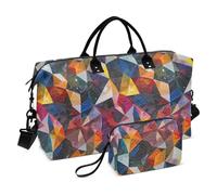 Colored Diamonds Oil Painting Graffiti Romanticism Mysticism -Tile -ar 1:1 -Seed 1715394604 Large Travel Bag Large Carry On Airport Bag Gym Sports Carry with Toiletry Bag for Hiking