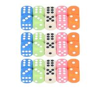 Colored Dice Set 6 Sided Standard Plastic Game Dice for Kids Classroom Math Learning Party Games 30PCS White Blue Orange Pink Green