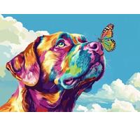 Colored Dog Jigsaw Puzzles for Adults 200 piece Impossible Puzzle Educational Games, Complete the Curiosity, Exercise of the Capacity Space Thinking, Fun Iq Smart Games, Gifts Teenage Boys 14+, D-0
