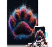 Colored Dog Paw 1000 Pieces Jigsaw Puzzle for Adults& Teens,Challenging Game And Family Play for Is Ideal As A Gift for The Whole Family (38x26cm)