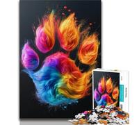 Colored Dog Paw Adult Jigsaws 1000 Pieces Difficult,Learning Educational Toys Family Games with Matching Poster And Trivia Sheet (50x75cm)