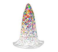 Colored Dots Art Print Medieval Cloak Wizard Robe Cloak With Hood Renaissance Cape Halloween Costume Cosplay Prop
