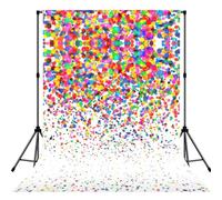 Colored dots art Printed Photography Drape, Foldable Polyester Background, Easy Hang Rod Pocket Studio Prop