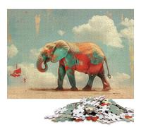 Colored Elephant Animal Puzzles 500 Piece Puzzles Jigsaw Puzzles for Adults Educational Game Challenge Toy 500pcs (52x38cm)