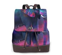 Colored elephant grassland Ladies Travel Fashion Back Pack,Casual backpack,Print Women's leather backpack for Work