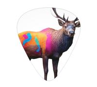 Colored elk Printed pick set - 12 pieces, thin, medium and thick guitar picks, suitable for guitar, bass, electric guitar and ukulele