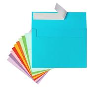 Colored Envelopes Self Seal A7 50 Pack, 10 Colors, Goefun 5.25 x 7.25 Printable Invitation Envelopes for 5x7 Cards, Weddings, Graduation, Photos, Baby Shower, 120 GSM
