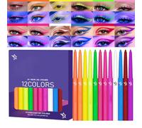 Colored Eye Liner Set | Neon Glow Eye Liner Vibrant Color Eyes Liners | Long-Lasting Waterproof Eyeliner Set For Makeup Party Festival And Daily Use