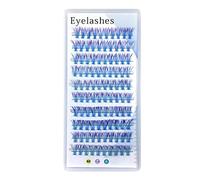 Colored Eyelash Clusters Curly Eyelashes Pink Blue Colors Eyelashes Natural Wispy Mixed Length Eyelash Pack Soft False Eyelashes 062344
