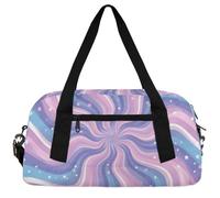 Colored Feather Liquid Kids Duffle Bag Boys Girls Small Sport Dance Gym Bag for Overnight Travel Weekender Carry On, Liquid Swirl, 18.5"L x 9.4"W x 7.8"H