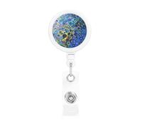 Colored Fish Scales Print Retractable Badge Holder with Clip Name Card Holders for Office Worker Doctor Nurse