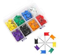 Colored Flag Travel Map Push Pins, Coideal 400 Pack Multicolored Decorative Map Tacks Plastic Head with Steel Point for Cork Bulletin Board, Picture Hanging at Home Office School (8 Assorted Colors)