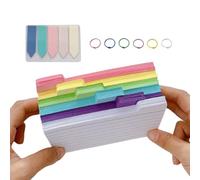 Colored Flash Cards - Lined Index Sheets, Multiple Color Cards, Heavyweight Study Set, Stickers Decorative Accessories | For Classroom Teachers Student School Exam Preparation Household Office Reci