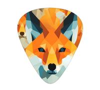 Colored Foxes printed guitar picks, 12-piece set with thin, medium, and thick styles, comes with a storage case