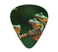 Colored Frogs and Dragonflies Guitar Picks Guitar Plectrums Bass Picks with Organizer Storage Box 12 Pack Includes Thin, Medium & Heavy Gauges