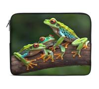 Colored Frogs And Dragonflies Laptop Sleeve Case, Shockproof Protective Case, 10-17 Inch Computer Sleeve, Water Resistant Laptop Briefcase for Men Women Compatible with MacBook Air/Notebook/Tablet