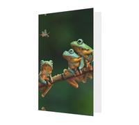 Colored Frogs and Dragonflies Print Thank You Cards Greeting Cards With Envelopes Blank Note Cards 10x15 cm Perfect for Thank Yous Invitations