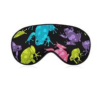 Colored Frogs Sleep Mask Night Cover Eye for Women Men BlockLight for Airplane Travel Nap Adjustable Strap