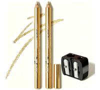 Colored Gel Eyeliner, 2 Pcs Lip Liner Eye Shadows Eye (04# Gold)