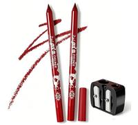 Colored Gel Eyeliner, 2 Pcs Lip Liner Eye Shadows Eye (10# Red)