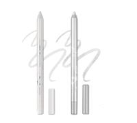 Colored Gel Glitter Eyeliner Pencils Pen Set, 2 Pcs Eyeliner Waterproof Lip Liner Eye Shadows Eyebrow Pencils Pen Eye Makeup (05silver+02white)