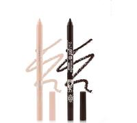Colored Gel Glitter Eyeliner Pencils Pen Set, 2 Pcs Eyeliner Waterproof Lip Liner Eye Shadows Eyebrow Pencils Pen Eye Makeup (03Nude + 06Brown)
