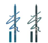 Colored Gel Glitter Eyeliner Pencils Pen Set, 2 Pcs Eyeliner Waterproof Lip Liner Eye Shadows Eyebrow Pencils Pen Eye Makeup (07 Blue & 09 Cold Blue)