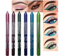 Colored Gel Glitter Eyeliner Pencils Pen Set,Eye Liners & Shadow Pencil Eye Makeup Colorful Eyeliner Kit,6 Count (Set02)