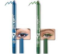Colored Gel Glitter Eyeliner ,Waterproof Pearl Eye Shadow Pencil Metallic Glitter Eye Liner Pencil for Women,Eye Liners & Shadow Pencil Eye Makeup.2 Count (07# Blue & 08# Green)