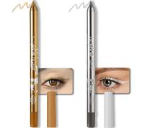 Colored Gel Glitter Eyeliner ,Waterproof Pearl Eye Shadow Pencil Metallic Glitter Eye Liner Pencil for Women,Eye Liners & Shadow Pencil Eye Makeup.2 Count (04# Gold & 05# Silver)