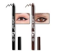 Colored Gel Glitter Eyeliner ，Waterproof Pearl Eye Shadow Pencil Metallic Glitter Eye Liner Pencil for Women,Eye Liners & Shadow Pencil Eye Makeup.2 Count (01# Black & 06# Dark Brown)
