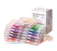 Colored Gel Pens- Professional Sketching Markers | Large Capacity Case with Colorful Ink for Drawing, Calligraphy, Art and Smooth Writing for Kids, Women and Men