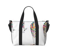 Colored Giraffe Printed Women's Tote Bag Portable Crossbody Bag Suitable for Gym Workouts Commuting and Travel