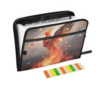 Colored Glaze Fire Phoenix Expanding File Jacket 13 Pockets A4 Letter Size with Zipper Closure for Office Supplies Filing Wallet carpetas de