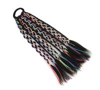 Colored Hair Extensions Braided Ponytail Extension, Crazy Hair Day Accessories for Girls,Colorful Braids Wigs with Rubber Bands Synthetic Hairpieces 12Inch Hair Extension for Daily Use