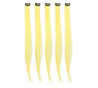 Colored Hairpiece Clip, Highlight Hair Extension Clip Fix Firmly, Fashion Cuttable, Easy to Detangle, 21.65 Inch Length for Daily Use (Lemon Yellow)