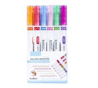Colored Highlighter - Double Tip Multi Color Planner Pen Set 6 Pens Edge Design | Multifunctional Scrapbook Accessories for Kids, Students, Adults, Perfect Diaries, Planners,