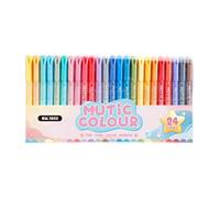 Colored Highlighters - 24 Pieces Fluorescent Marker Set, Double Tip Chisel And Fine Point Design, Bright Quick Dry Ink, Smear Resistant Writing Performance, Comfortable Grip Barrel